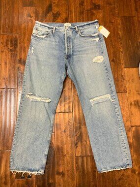 Agolde Women's Straight Leg Jeans - Distressed Blue